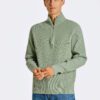 Half Zip Rib Knit - Mid Green