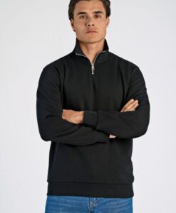 Half Zip Sweat - Black