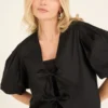 Christa Bow Jacket - Black