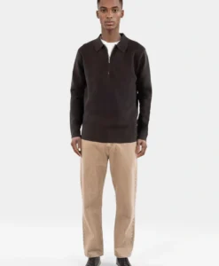 Alternative view of Caleb Knitted Half Zip - Java