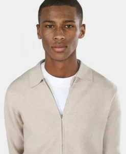 Colby Knitted Full Zip - Beige - Bild 5