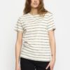 SRHella Striped  T-shirt GOTS -  Arctic  Wolf with Black