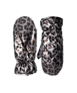 BCNadina Quilted Leo Mittens - Gun Metal Leo
