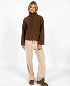 Alternative view of CC Heart Jamie Fleece Zip Sweater - Chocolate Brown