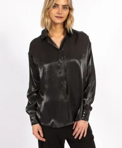 CC Heart Jolie Metallic Shirt - Black