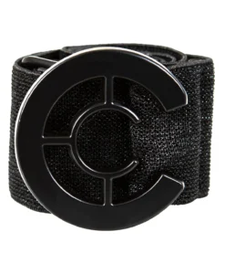 Logo Elastic Belt - Black Lurex