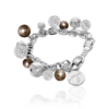 Berry Pearl Sparkle Bracelet - Silver/Crystal Brown