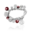 Berry Pearl Sparkle Bracelet - Silver/Bordeaux