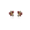 Berry Pearl Sparkle Studs - Gold/Bordeaux