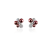 Berry Pearl Sparkle Studs - Silver/Bordeaux