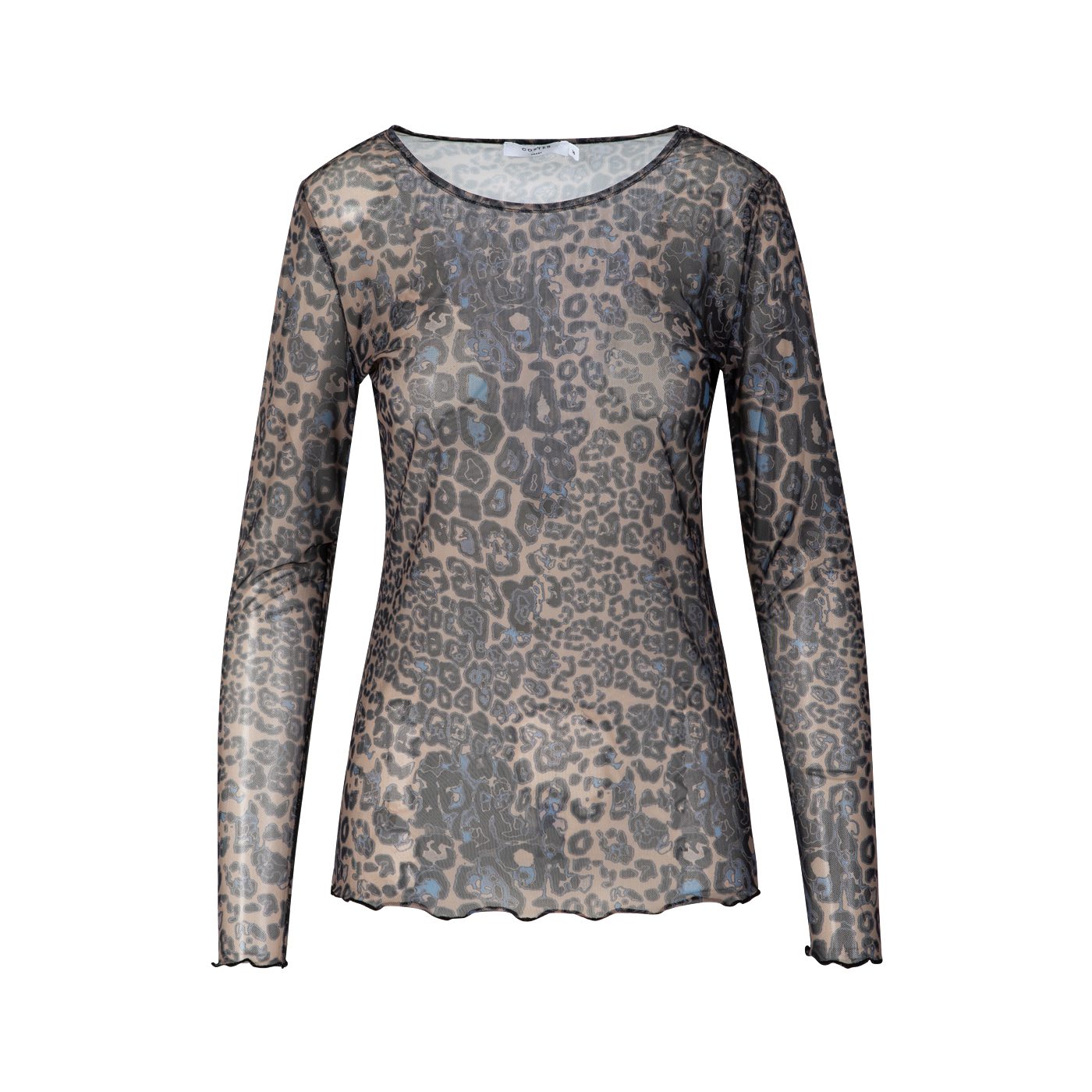 Eve Mesh Blouse - Big Leo Print Blue