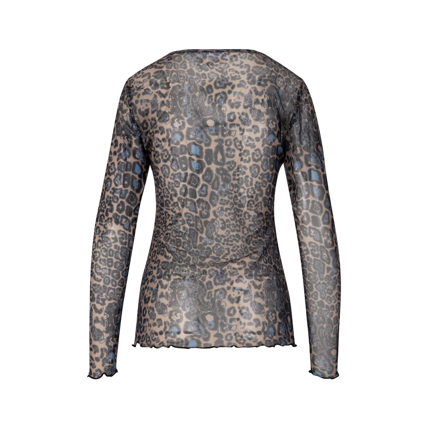 Eve Mesh Blouse - Big Leo Print Blue - Bild 2