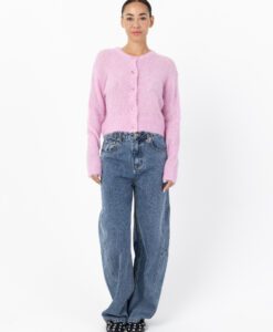 Knit Cardigan In Alpaca - Bon Bon Pink