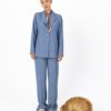 Single Breasted Blazer - Dusky Blue