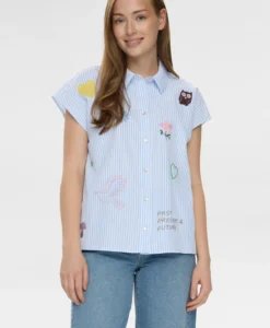 NUAshley Embroidery Shirt - Airy Blue