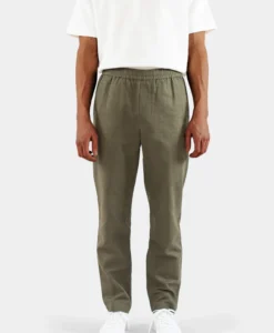 Alternative view of Harlow Linen Trousers - Forest green
