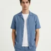 Ordy Linen Shirt - Aqua Breeze Blue