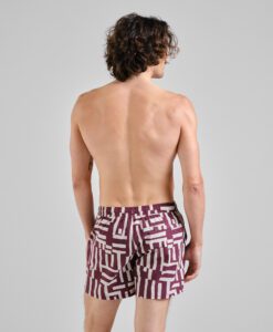 Alternative view of Swim Shorts Birka Lines & Sticks - Fig Red