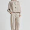 Zoie Cargo Trousers - Light Beige Melange