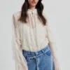 Sybell Lace Blouse - Soft Beige