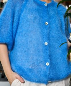 Alternative view of BCBjoerk Patent Knit Cardigan - Sky Blue