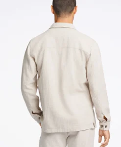 Alternative view of Cotton Linen Overshirt - Lt Stone