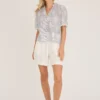 Connie Blouse - Blue/White