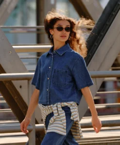 Alternative view of Malika Uta Oversize Shirt Mid Blue - Mid Blue Denim