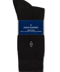 3PK Daniel Bamboo Crew - Black
