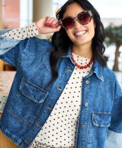 Alternative view of BCJennie Dotted Mesh Blouse - Cream