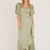 Sinda Dress - Dusty Green