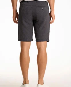 Linen Blend Herringbone Short - Black - Bild 3