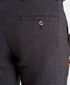 Linen Blend Herringbone Short - Black - Bild 4