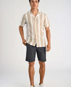 Striped Linen/cotton Shirt - Sand - Bild 4