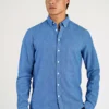 Linen/cotton Shirt L/S - Clear Blue