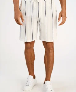 Alternative view of Striped Terry Shorts - Fair Grey