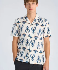 Slub AOP Resort Shirt S/S - Off White