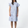 Gwen Striped Shirt Dress - Blue Stripe