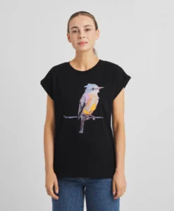 T-Shirt Visby Painted Bird - Black