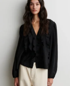 Rayna Frill Blouse - Black - Bild 4
