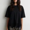 Vaccara Lace Tee - Black