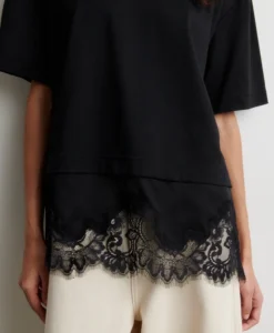 Vaccara Lace Tee - Black - Bild 5