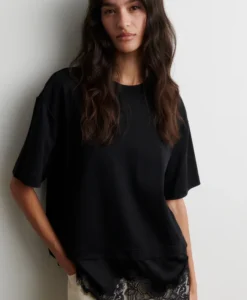 Vaccara Lace Tee - Black - Bild 4