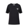 T-Shirt With Beaded Heart Patch - Black