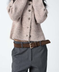 Alternative view of Braided Suede Belt - Chocolate Brown