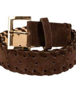 Braided Suede Belt - Chocolate Brown