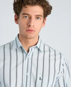 Striped Dobby Shirt L/S - Pastel Blue - Bild 4