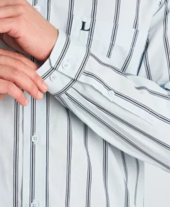 Striped Dobby Shirt L/S - Pastel Blue - Bild 3