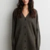 Alpha Knit Monogram Cardigan - Black Olive