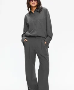 Ambel Herringbone Drapr - Mid Grey Melange - Bild 7
